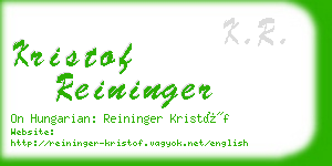 kristof reininger business card